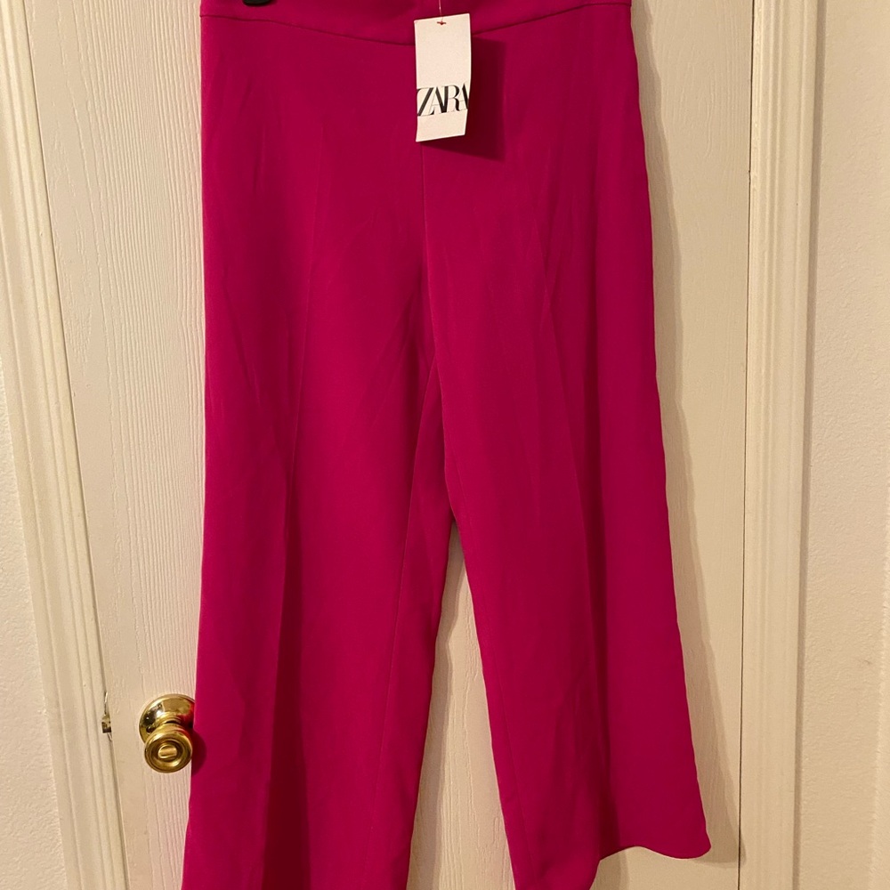 Zara Women's Pink Wide-Leg Pants